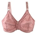 thumbnail image 1 of Women's Floral Lace Bra Plus Size Firm Hold Non Wired Non Padded Full Coverage Minimizer, 1 of 2