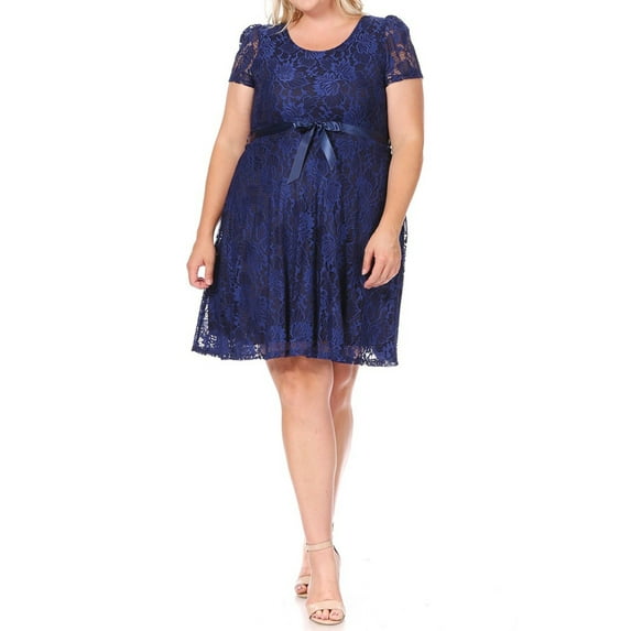 Women's Floral Lace Dress Short Sleeve Party Dress