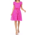 thumbnail image 1 of Women's Floral Lace Dress Short Sleeve Party Dress, 1 of 6