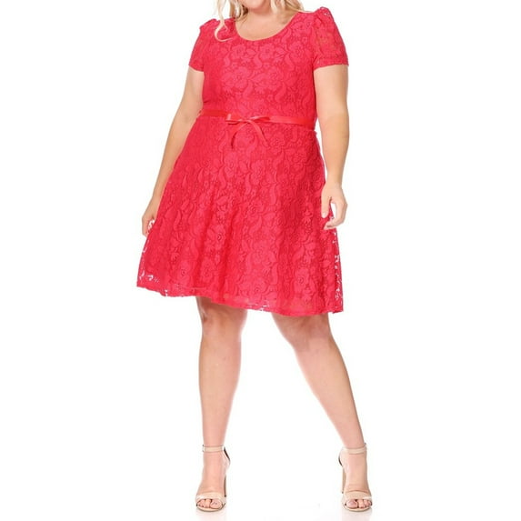 Women's Floral Lace Dress Short Sleeve Party Dress