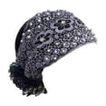 thumbnail image 1 of Women's Floral Lace Headbands - Pearl Encrusted Wide Elastic Hair Accessories for Fashionable Styles and Everyday Wear, 1 of 3
