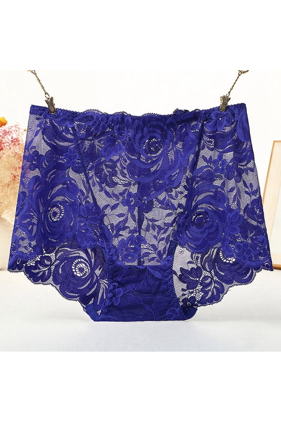 Women's Floral Lace High Waist Panties Full Coverage Mesh Breathable Transparent Panties Soft Elastic Underwear Panties Womens Small Boy Cut Underwear Women Lane Swim 24 Womens Underwear plus Size