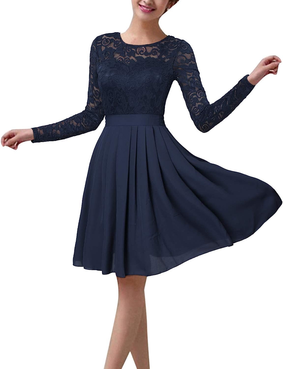 Women's Floral Lace Short Bridesmaid Dresses A Line Skater Cocktail