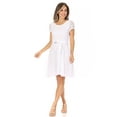 thumbnail image 1 of Women's Floral Lace Short Sleeve A-Line Formal Party Midi Dress, 1 of 6