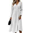 thumbnail image 1 of Women's Floral Maxi Dresses Spring Fall Plus Size V Neck Flowy a Line Dress High Waist A-Line Swing Sundress, 1 of 5