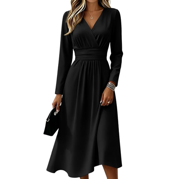 Women's Floral Maxi Dresses Wrap a Line Maxi Dress High Waist A-Line Swing Sundress