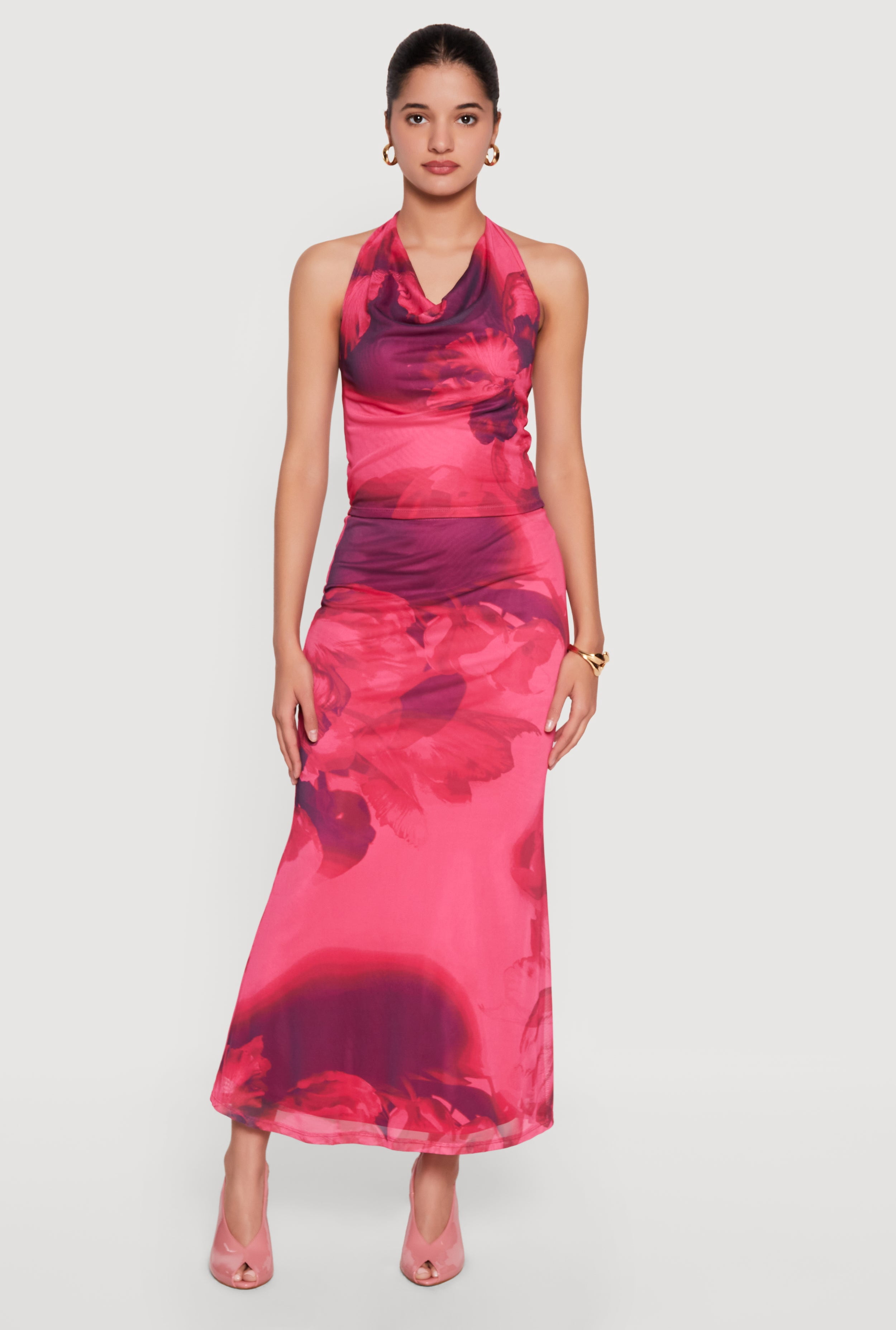 Women's Floral Mesh Maxi Mermaid Skirt - Walmart.com