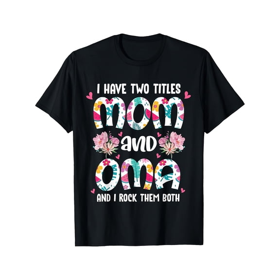 Women's Floral Mom and Oma Graphic T-Shirt