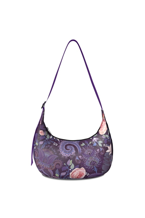 Women’s Floral Paisley Shoulder Bag – Boho Vintage Ethnic Retro Abstract Crossbody Purse Featuring Decorative Mandala Inspired Patterns, Lightweight Durable Tote