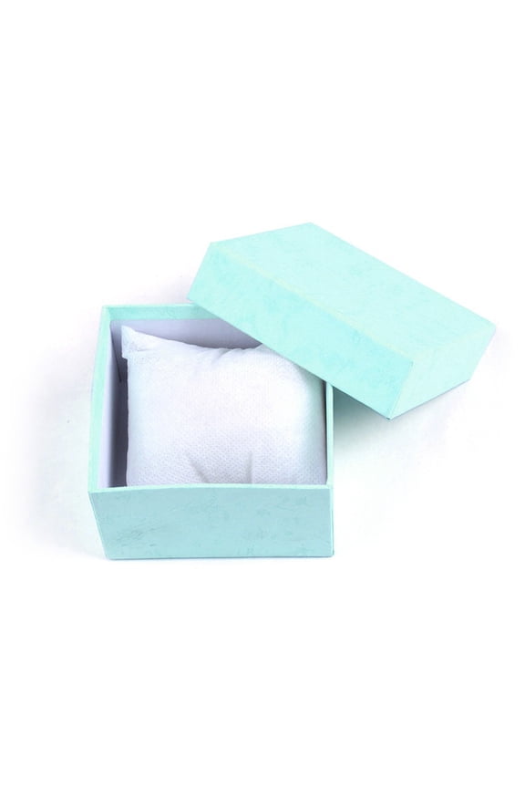 Women's Floral Pattern Jewelry Gift Box for Bracelet Bangle Watch Storage Organizer Case, Elegant Present Holder with Secure Closure, Sky Blue (1PC)