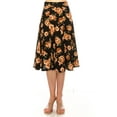 thumbnail image 1 of MOA COLLECTION Women's Floral Print A-Line Midi Skirt with Paneled Design and Banded Waist, 1 of 4