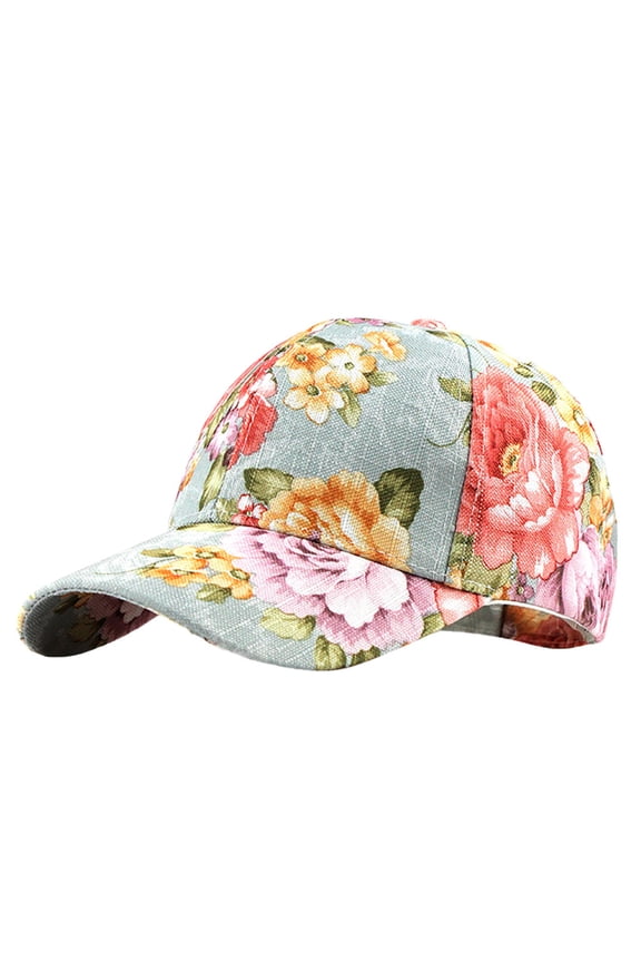 Women's Floral Print Baseball Cap Adjustable Lightweight Breathable Dad Hat Structured Shape Simple Versatile Green One Size