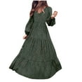 thumbnail image 1 of Women's Floral Print Bohemian V-Neck Maxi Dress Casual Long-Sleeve Ruffle Flowy Long Dress, 1 of 4