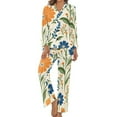 thumbnail image 1 of Women's Floral Print Button Pajamas 2-Set, Long sleeves Top and Pants with Pockets, Cozy Comfortable Loose Fit Sleepwear for Women, Summer and Autumn Loungewear, 1 of 7