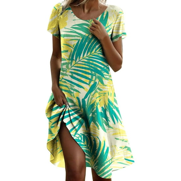 Women's Floral Print Casual Dress Round Neck Vacation Everyday Wear Spring Summer Basic Comfortable Stylish Feminine Outfit