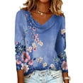 thumbnail image 1 of Women's Floral Print Casual Fashion Long Sleeve Pullover Blouse Loose Comfortable Top for Daily Wear Spring Fall Outfit, 1 of 4