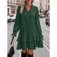thumbnail image 1 of Women's Floral Print Dress with Flare Sleeves and Ruffle Hem for Fall Daily Wear, 1 of 6