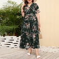 thumbnail image 1 of DailyTrove Women's Floral Print Fit & Flare Maxi Dress, Short Sleeve, Garden Party & Wedding Guest Wear, Stretchy Chiffon Blend, 1 of 6
