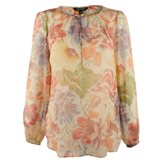 Women's Floral Print Georgette Blouse Shirt XS