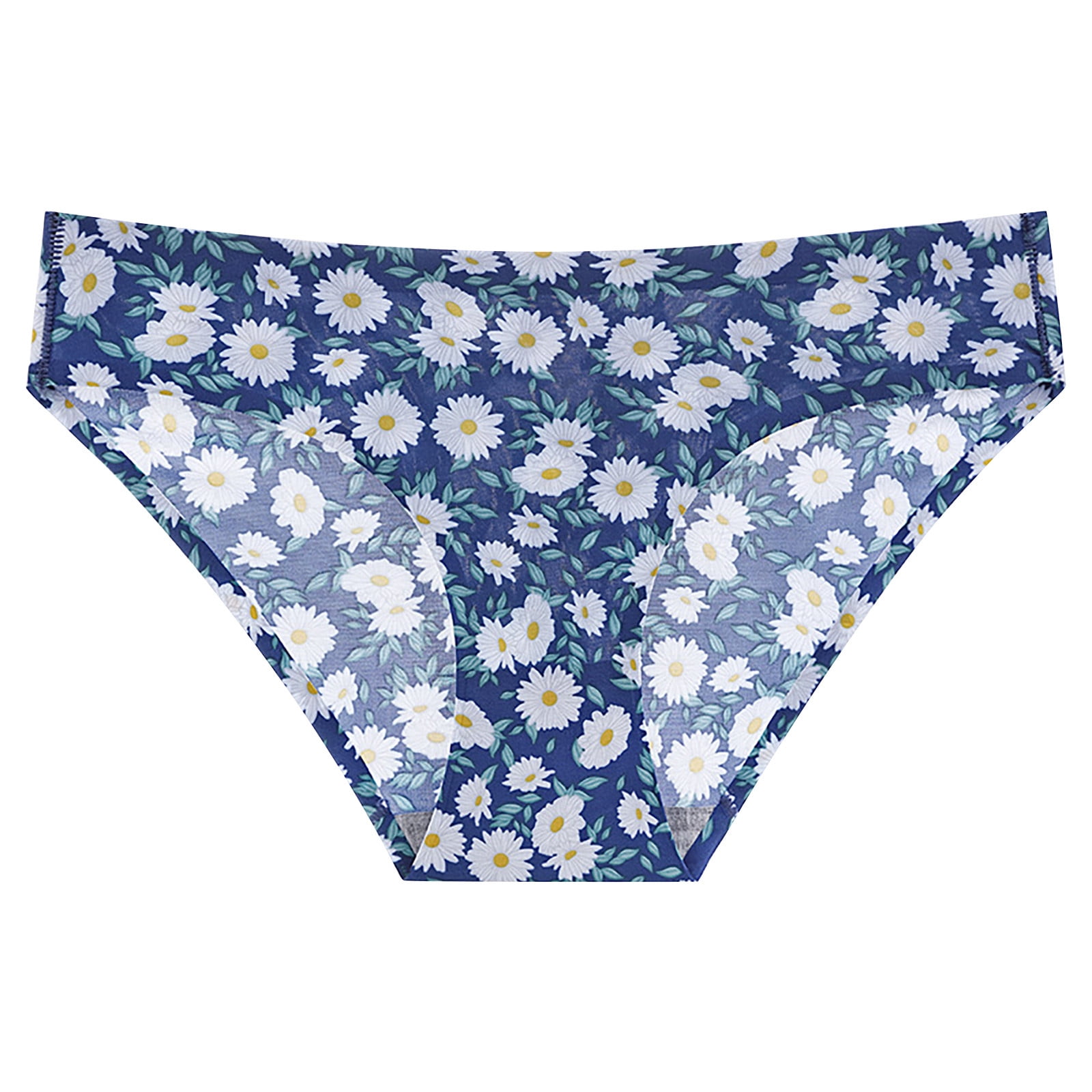 Women's Floral Print Ice Silk Seamless Low Rise Triangle Panties Bulk