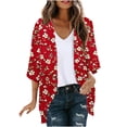 thumbnail image 1 of Women's Floral Print Kimono Cardigan Casual 3/4 Sleeve Open Front Lightweight Cover Up, 1 of 4
