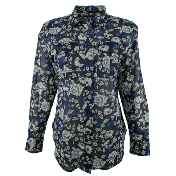 Women's Floral Print Lightweight Top-NM-S