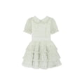 thumbnail image 1 of Women's Floral Print Mini Dress Party Club Y2K Elegant Vintage Kawaii Peter Pan Collar Short Sleeve A-line Dresses Summer -White-M, 1 of 6