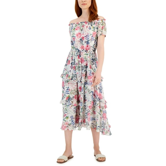 Women's Floral Print Off-The-Shoulder Maxi Dress Johanna Garden S