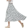 thumbnail image 1 of Women's Floral Print Ruffle Hem A Line Elastic High Waist Flare Flowy Midi Skirts, 1 of 5
