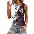 thumbnail image 1 of Women's Floral Print Sleeveless Casual Tunic Blouse - Loose Fit Crewneck Tank Top for Plus Size - Trendy Summer 2025 Basic Pullover, 1 of 5