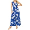 thumbnail image 1 of Women's Floral Print Sleeveless Wide-Leg Jumpsuit with Elastic Waist, 1 of 4