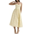 thumbnail image 1 of Women's Floral Print Spaghetti Strap Midi Dress Ruched Pocketed Zipper 95% polyester 5% elastane for Spring Summer, 1 of 21