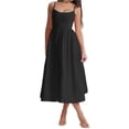thumbnail image 1 of Women's Floral Print Spaghetti Strap Midi Dress Ruched Pocketed Zipper 95% polyester 5% elastane for Spring Summer, 1 of 21