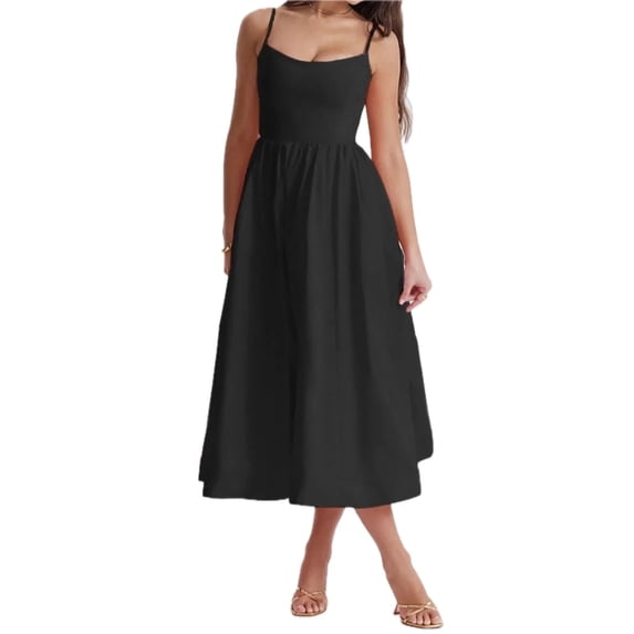 Women's Floral Print Spaghetti Strap Midi Dress Ruched Pocketed Zipper 95% polyester 5% elastane for Spring Summer