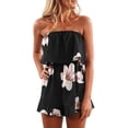 thumbnail image 1 of Women's Floral Print Strapless Sleeveless Tube Romper Summer Beach Coverups Holiday Short Jumpsuit, 1 of 11