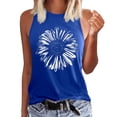 thumbnail image 1 of Women's Floral Print Tank Tops Basic Crew Neck Sleeveless Tank Shirt for Casual Outing Wear(Blue,XL), 1 of 4