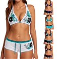 thumbnail image 1 of Women's Floral Print Tankini Swimsuit Bikini Set With Shorts No Padding Two Piece Beachwear For Summer Pool, 1 of 4