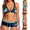 thumbnail image 1 of Women's Floral Print Tankini Swimsuit Bikini Set With Shorts No Padding Two Piece Beachwear For Summer Pool, 1 of 4
