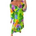 thumbnail image 1 of Women's Floral Print V-Neck Casual Dress 3/4 Sleeve Loose Fit Summer Elastic Waist Long Dress for Parties Weddings Vacations Polyester Lightweight Comfortable, 1 of 8