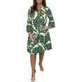 thumbnail image 1 of Women's Floral Print V Neck Ruffle Hem Lantern Long Sleeve Loose Fit Short Dress, 1 of 7