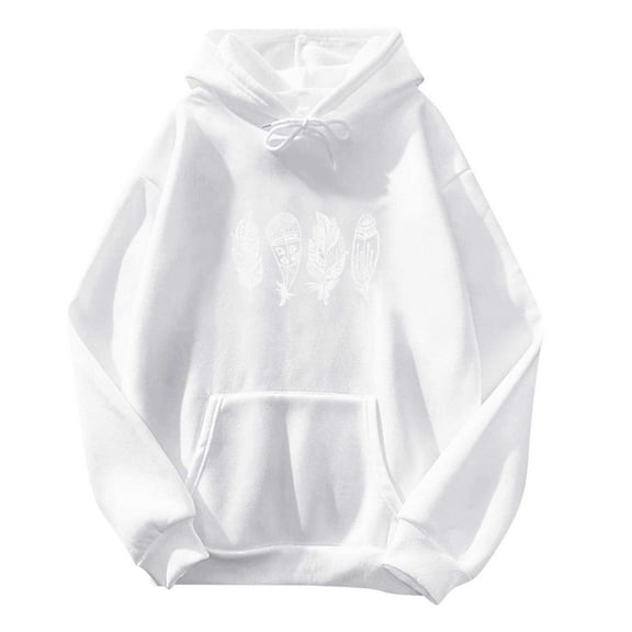 Women's Floral Printed Hoodies Drawstring Flower Graphic Pullover Sweatshirt Long Sleeve Casual Tops with Pocket