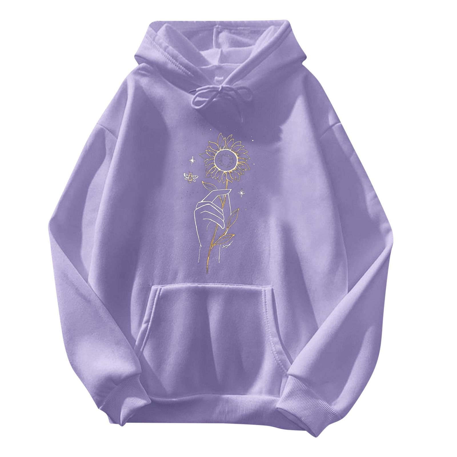 Girls Full Sleeves Floral Printed Hooded Sweatshirt