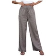 thumbnail image 1 of Women's Floral Printed Palazzo Lounge Pants Elasticated High-Waisted Drawstring Wide-Leg Trousers with Pockets, 1 of 3
