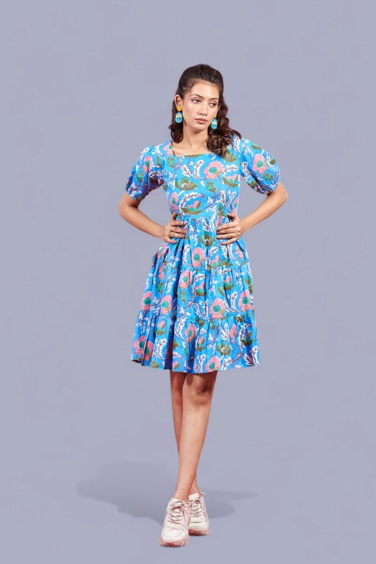 strapless open back dress Sweetest Look Ditsy Floral Chiffon Babydoll Dress main image 0