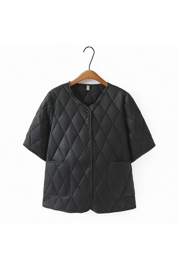 Women's Floral Puffer Jacket Lightweight Quilted Coat with Pockets Warm Winter Fall Spring Outerwear Casual Fashion Long Sleeve Jacket for Daily School Outdoor