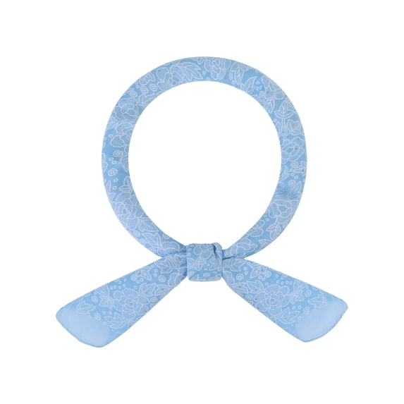 Women's Floral Rhinestone Retro Scarf, 27.6'' Square Cotton Print Pattern Neckerchief Head Wrap for Party Gift One Size Process cyan