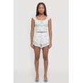 thumbnail image 1 of Women's Floral Ruffled Tiered Shorts, 1 of 4