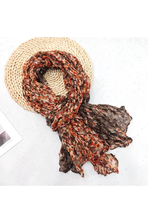 Women's Floral Silk Scarf Under $5! Kadlawus Women's Versatile Floral Silk Scarves Shawls for All Seasons, Lightweight Soft Scarf Fashion Accessory Daily Wear Spring Summer Fall Winter