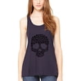 thumbnail image 1 of Women's Floral Skull Graphic Flowy Racerback Tank Top, 1 of 1