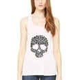 thumbnail image 1 of Women's Floral Skull Graphic Flowy Racerback Tank Top, 1 of 1